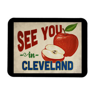 Cleveland Ohio Apple - Vintage Travel Magneet