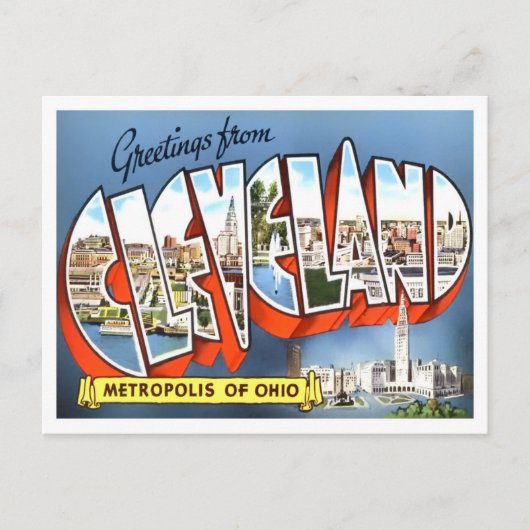 Cleveland, Ohio  Big Letters Briefkaart (Voorkant)