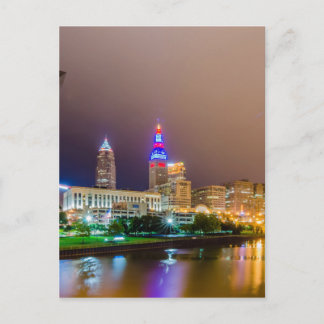 Cleveland Ohio City skyline van het centrum Briefkaart