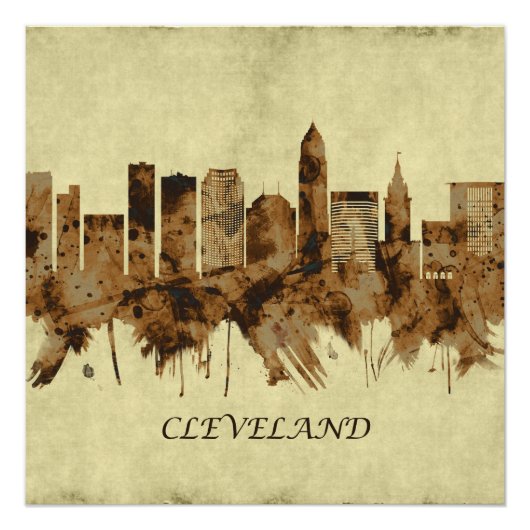 Cleveland Ohio Cityscape Perfect Poster (Voorkant)