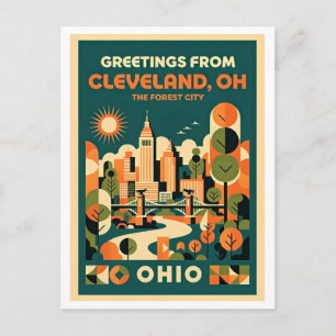 Cleveland Ohio Forest City Retro Reis Briefkaart