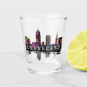 Cleveland, Ohio in graffiti Shot Glass Glas