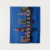 Cleveland Ohio in graffiti Tapestry Wandkleed (Voorkant)