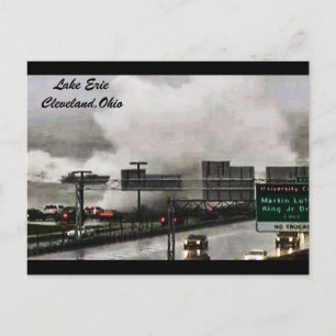 CLEVELAND, OHIO, LAKE ERIE IN EEN STORM briefkaart