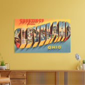 Cleveland, Ohio - Large Letter Scenes 2 Canvas Afdruk (Insitu (Woonkamer))