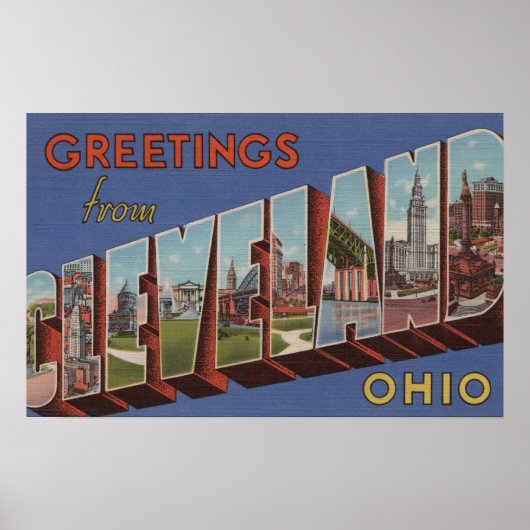Cleveland, Ohio - Large Letter Scenes 3 Poster (Voorkant)