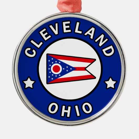 Cleveland Ohio Metalen Ornament (Voorkant)