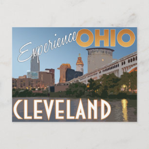 Cleveland Ohio Midwest Vintage Travel Poster Briefkaart