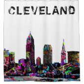 Cleveland, Ohio op graffiti Douchegordijn (Voorkant)