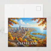 Cleveland Ohio Reizen Briefkaart (Voorkant / Achterkant)