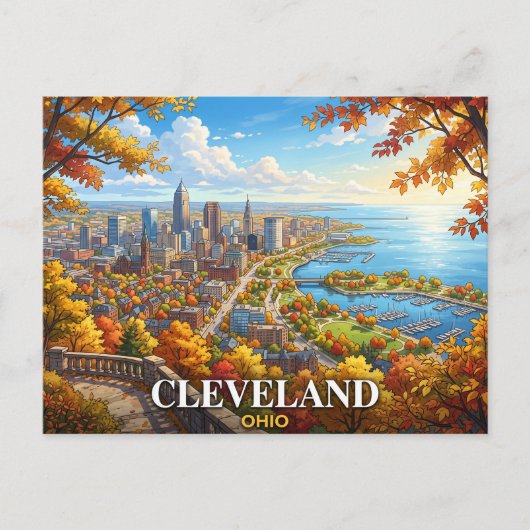 Cleveland Ohio Reizen Briefkaart (Voorkant)