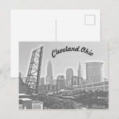 Cleveland, Ohio Riverview Curve BW Briefkaart (Voorkant / Achterkant)