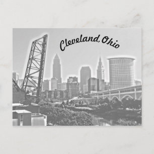 Cleveland, Ohio Riverview Curve BW Briefkaart