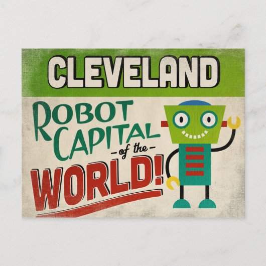 Cleveland Ohio Robot - Funny  Briefkaart (Voorkant)
