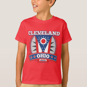 Cleveland Ohio Rood Wit Blauw Patriottische Staat  T-shirt