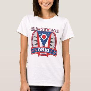 Cleveland Ohio Rood Wit Blauw Patriottische Staat T-shirt