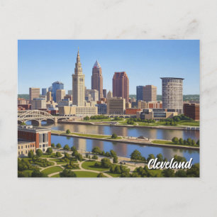 Cleveland Ohio Silhouet Briefkaart