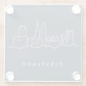 Cleveland Ohio Skyline Glazen Onderzetter (Achterkant)