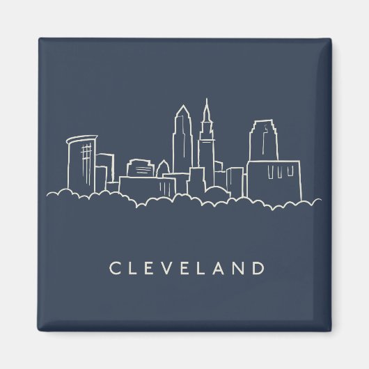Cleveland Ohio Skyline Magneet (Voorkant)