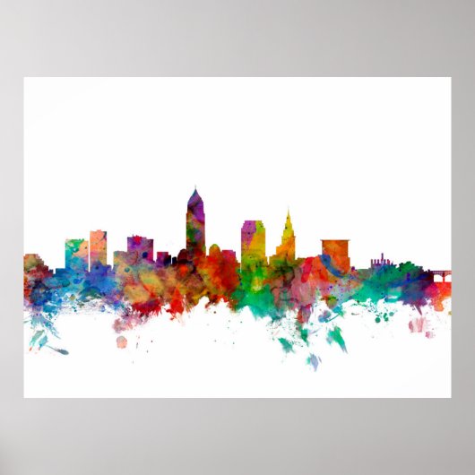 Cleveland Ohio Skyline Poster (Voorkant)
