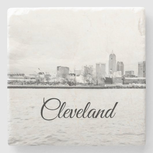 Cleveland Ohio Skyline Stenen Onderzetter (Voorkant)
