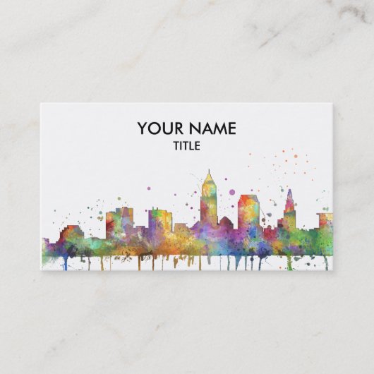 CLEVELAND, OHIO SKYLINE VISITEKAARTJE (Voorkant)