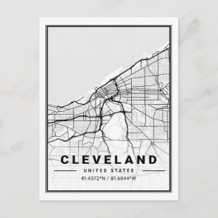 Cleveland Ohio USA Travel City Map Briefkaart