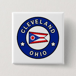 Cleveland Ohio Vierkante Button 5,1 Cm