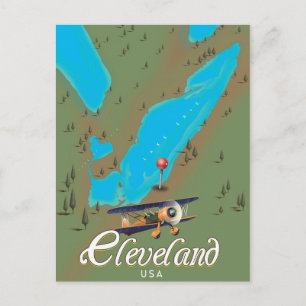 Cleveland, Ohio vintage reisposter print kunst Briefkaart