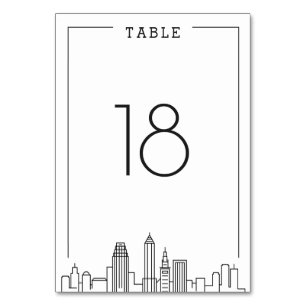 Cleveland, Ohio Wedding Tabelnummer Kaart