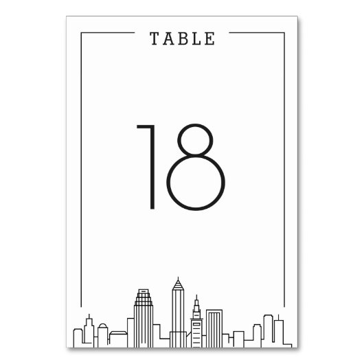 Cleveland, Ohio Wedding | Tabelnummer Kaart (Voorkant)