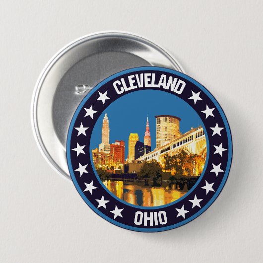 Cleveland Ronde Button 7,6 Cm (Voorkant /achterkant)