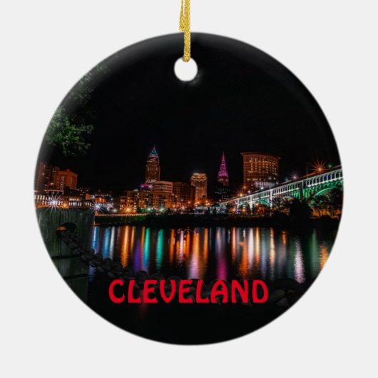 Cleveland Schilderachtig kerstversiering Keramisch Ornament (Achterkant)