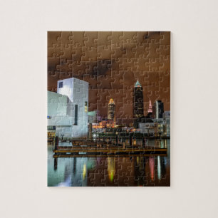 Cleveland Skyline bij nacht Legpuzzel