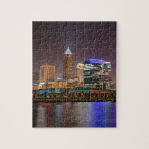 Cleveland Skyline bij nacht Legpuzzel