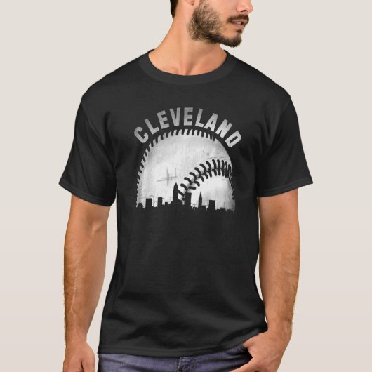 Cleveland Skyline City Baseball T-shirt (Voorkant)