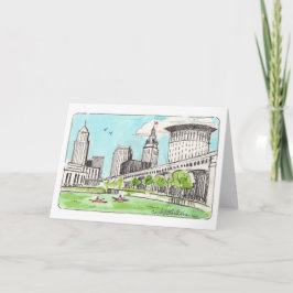 Cleveland Skyline Folded Notecard Kaart