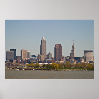 Cleveland Skyline in Spring Poster