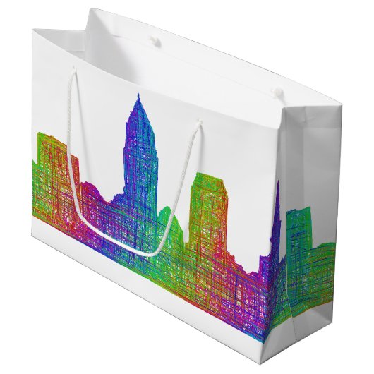 Cleveland skyline large cadeautasje (Voorkant Gekanteld)