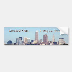 Cleveland Skyline Living the Dream Bumpersticker