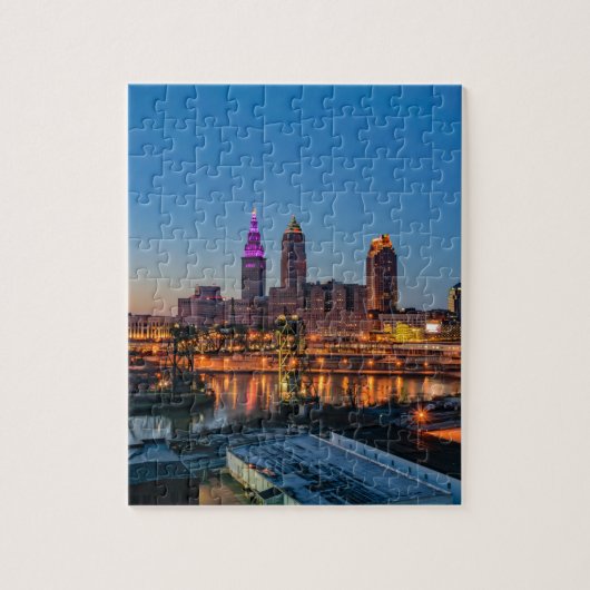 Cleveland Skyline op Sunset Legpuzzel (Verticaal)