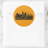 Cleveland Skyline Ronde Sticker (Tas)