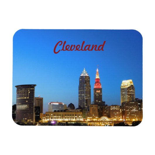 Cleveland Skyline Wine en Gold Magnet Magneet (Horizontaal)