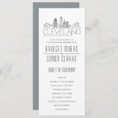 Cleveland Stylized Skyline | Weddenschap-programma Kaart (Voorkant / Achterkant)