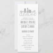 Cleveland Stylized Skyline | Weddenschap-programma Kaart (Voorkant)