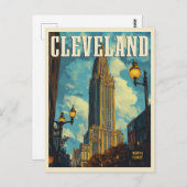 Cleveland Vintage Travel Briefkaart (Voorkant / Achterkant)