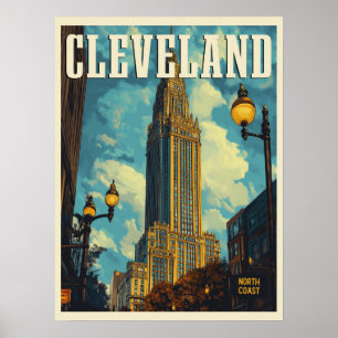 Cleveland Vintage Travel Poster
