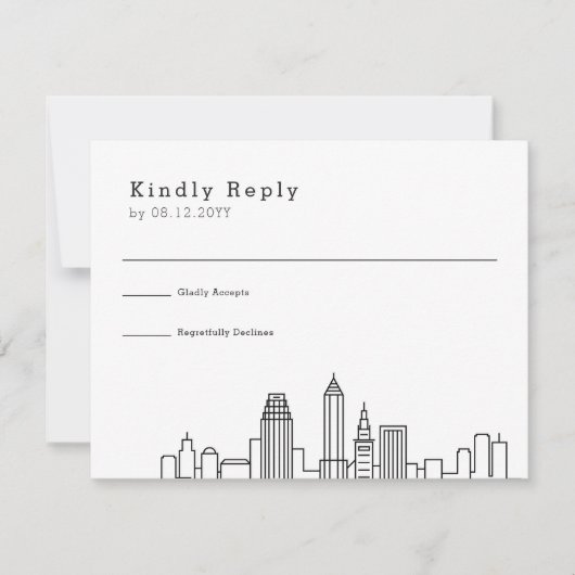 Cleveland Wedding | Gestileerde Skyline RSVP (Voorkant)