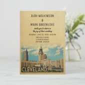 Cleveland Wedding Invitation Ohio Kaart (Staand voorkant)