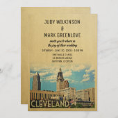 Cleveland Wedding Invitation Ohio Kaart (Voorkant / Achterkant)
